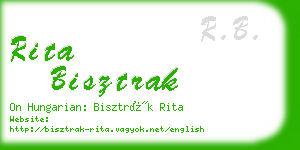 rita bisztrak business card